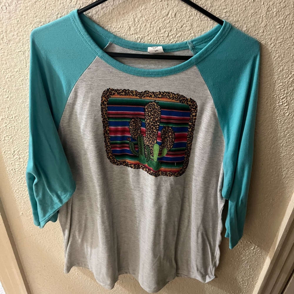 Southern Stitch 2x 3/4 sleeve top